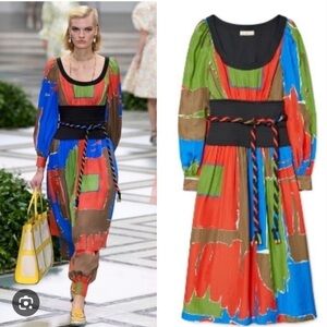 1. Tory Burch Runaway Colorful Long Sleeve Dress size 6 NWT